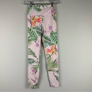 Spiritual Gangster Pink Tropical Print Perfect Athletic Athleisure Leggings XS